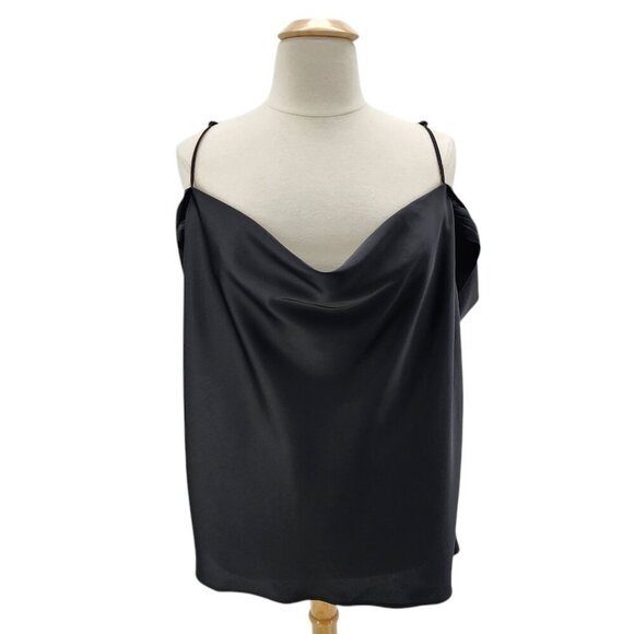 NWT Eloquii Black Satin Off The Shoulder Cowl Neck Blouse Top Womens 28 - Picture 13 of 13